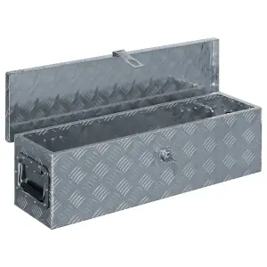 Berkfield Aluminium Box 80.5x22x22 cm Silver