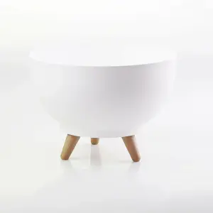 Bowl Planter Plant Pot Legs Oval Flower Modern Decorative Saucer Indoor Outdoor 30cm White with legs