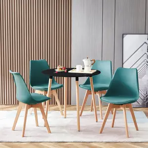 Dex 4 - Person Dining Set Black / Teal