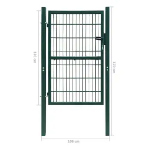 Berkfield 2D Fence Gate (Single) Green 106 x 170 cm