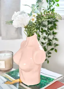 Female Silhouette Torso Vase - 20cm - Nude