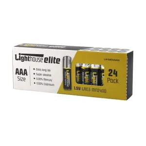 Lighthouse 24 Pack AAA Alkaline Batteries Triple A High Capacity L/HBATAAA24