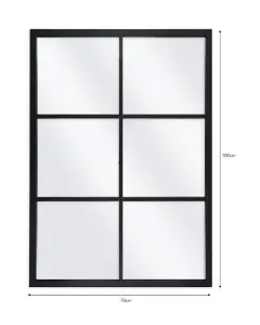 Garden Trading Fulbrook Mirror Rectangular Indoor Outdoor Window Pane 100 x 70cm