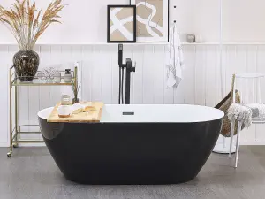 Freestanding Bath 1500 x 750 mm Black NEVIS