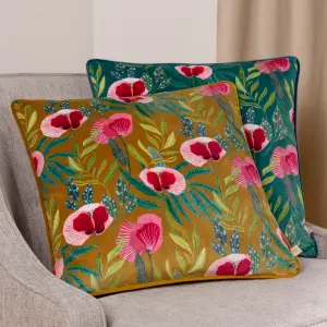 Wylder House Of Bloom Poppy Piped Feather Rich Cushion