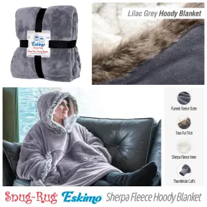 Snug Rug Eskimo - Lilac Grey Wearable Blanket Oversized Hoodie Blankets for Adults Hooded