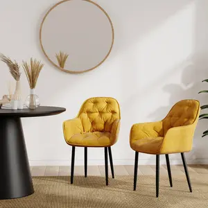 Yazmin Upholstered Dining Chair (Set of 2) Mustard