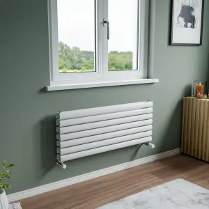 Agadon Neo Duplex Horizontal Designer Radiator 410 x 1000 mm White - 2519 BTU - 10 Years Guarantee