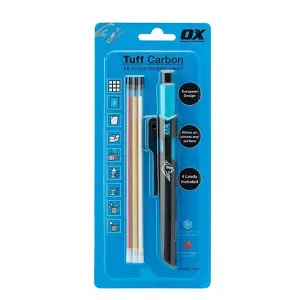 OX Tools Tuff Carbon Pencil 13 Assorted Lead and Tile Marking Refills Included