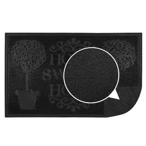 JVL Home Sweet Home Scraper Rubber Pin Doormat, 45x75cm