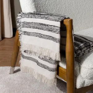 HOEM Jour Boucle Yarn Woven Fringed Throw