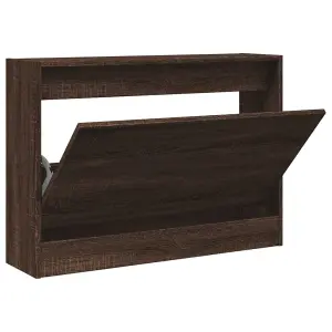 Shoe Cabinet Brown Oak 80x21x57 cm Engineered Wood