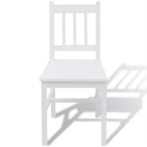 Berkfield Seven Piece Dining Set Pinewood White