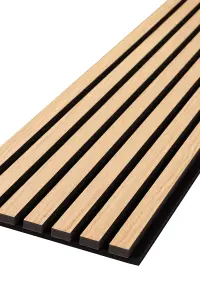 Naturewall SlatWall Acoustic Natural Oak and Black - 240cm x 28cm on Black Felt