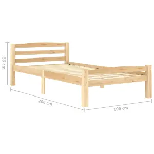 Berkfield Bed Frame Solid Pinewood 100x200 cm