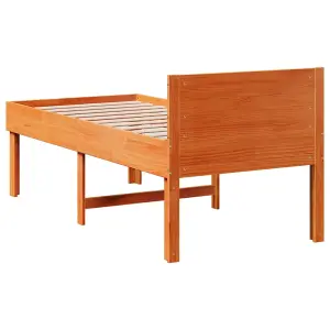 Berkfield Bed Frame without Mattress Wax Brown 80x200 cm Solid Wood Pine