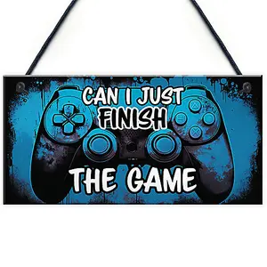 Red Ocean Funny Gamer Gift - Novelty Hanging Gaming Sign For Boys Bedroom, Man Cave, Gaming Room