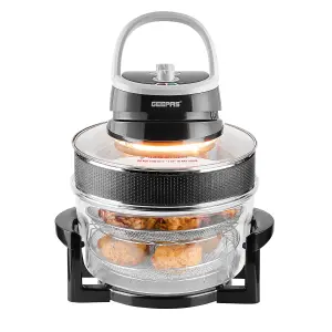 Geepas 1400W Turbo Halogen Oven 17L, 60min Timer, Adjustable Temperature Control, Self Clean Function & Low Fat Air Fryer