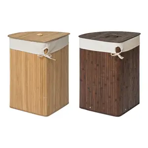 Maison by Premier Kankyo Dark Brown Bamboo Corner Laundry Hamper