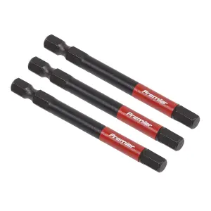 Sealey Hex 6mm Impact Power Tool Bits 75mm 3 Pieces Professional AK8264