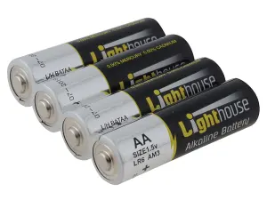 Lighthouse AA LR6 Alkaline Batteries 2400 mAh (Pack 4)