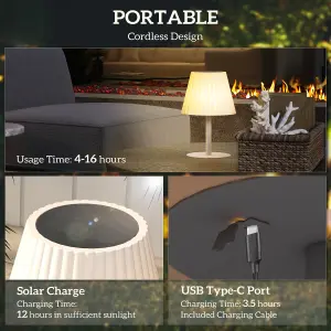 Outsunny Outdoor Table Lamp with Solar and USB Charge, Cordless