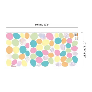 Walplus Dalmatian Polka Dots Pastel & Holographic X 3 Kids Sticker Aluminium Film Multicoloured, Pink