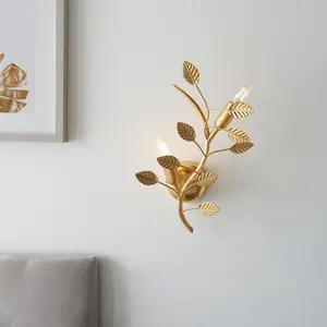 Luminosa Reggio Metal Wall Lamp, Gold Leaf