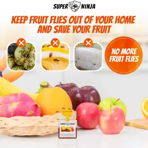 Super Ninja Fruit Fly Trap - 4 Traps - Highly Effective Ecological Fruit Fly Traps Indoor -  Fruit Fly Killer