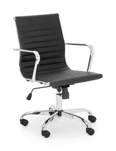 Leo Black & Chrome Office Chair