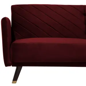 Sofa Bed SENJA Dark Red Velvet