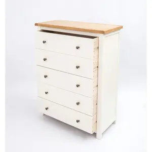 Maggiori 5 Drawer Chest of Drawers Brass Knob