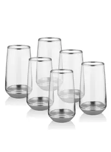 Rozi Glam Collection Highball Glasses, Set of 6 - Silver