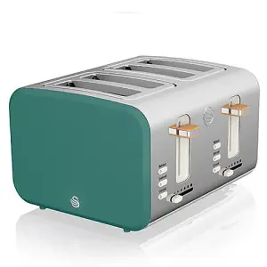 Swan Nordic Pine Green 1.7L Kettle, 4 Slice Toaster & 20L Digital Microwave Set