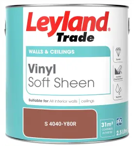 Leyland Trade Vinyl Soft Sheen Walls & Ceilings Emulsion Paint (S 4040-Y80R) - 2.5L