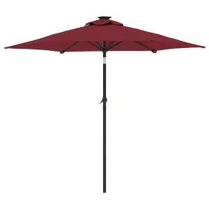 Berkfield Garden Parasol with Steel Pole Bordeaux Red 225x225x212 cm