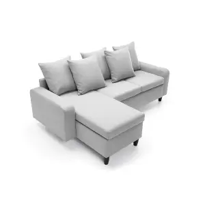 Napoli Reversible Corner Sofa in Light Grey