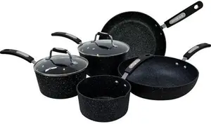 Scoville Neverstick Non-Stick Aluminium 5 Piece Pan Set, Black