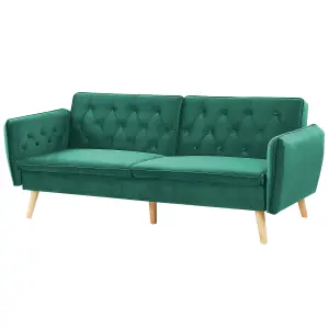 Sofa Bed BARDU Dark Green Velvet