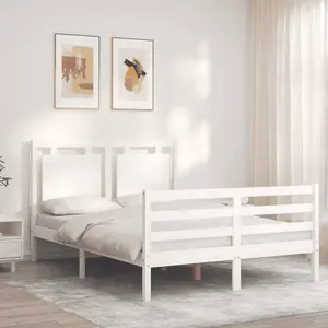 Berkfield Bed Frame with Headboard White 120x200 cm Solid Wood