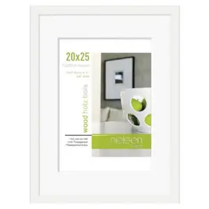 Wood Picture Frame with Mat White / 25.4cm H x 20.32cm W x 3cm D