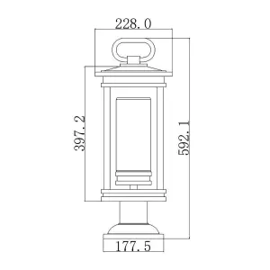 Elstead South Hope 1 Light Large Outdoor Pedestal Light Bronze IP44, E27