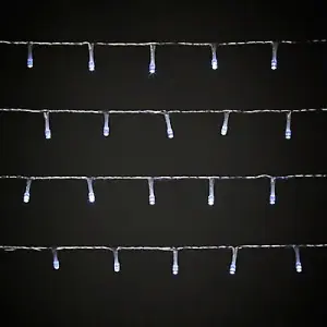 120 Ice white LED With timer String lights Clear cable