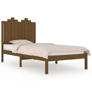 Berkfield Bed Frame Honey Brown Solid Wood Pine 100x200 cm