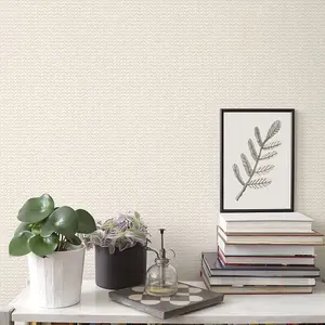 Galerie Geometrix Beige Mini Leaf Texture Smooth Wallpaper