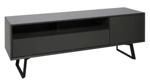 Carbon TV-Stand with 1 Flap and 1 Door Grey