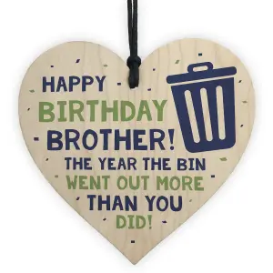 Funny Lockdown Birthday Gift For Brother Wood Heart Gift From Brother Sister