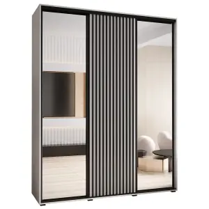 Sapporo II - Airy White Mirrored Sliding Door Wardrobe - Compact Storage for Modern Living (H)2050mm (W)1900mm (D)600mm