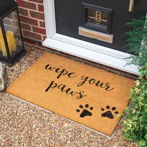 Nicola Spring - Coir Door Mats - Paws (Set of 2) 60cm W x 90cm L