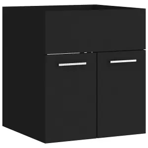 Berkfield Bathroom Furniture Set Black Engineered Wood